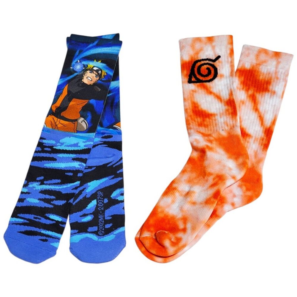 Naruto Socks - Orange and Blue ( set of 2) NEW